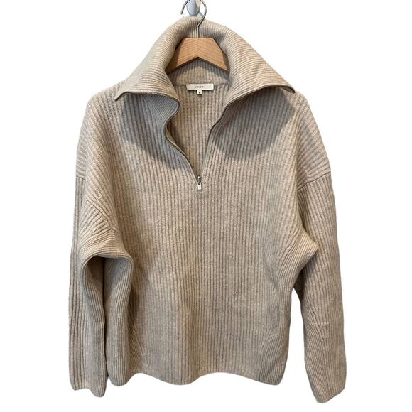 Vince Ribbed Half Zip Sweater Size Medium - Picture 4 of 12